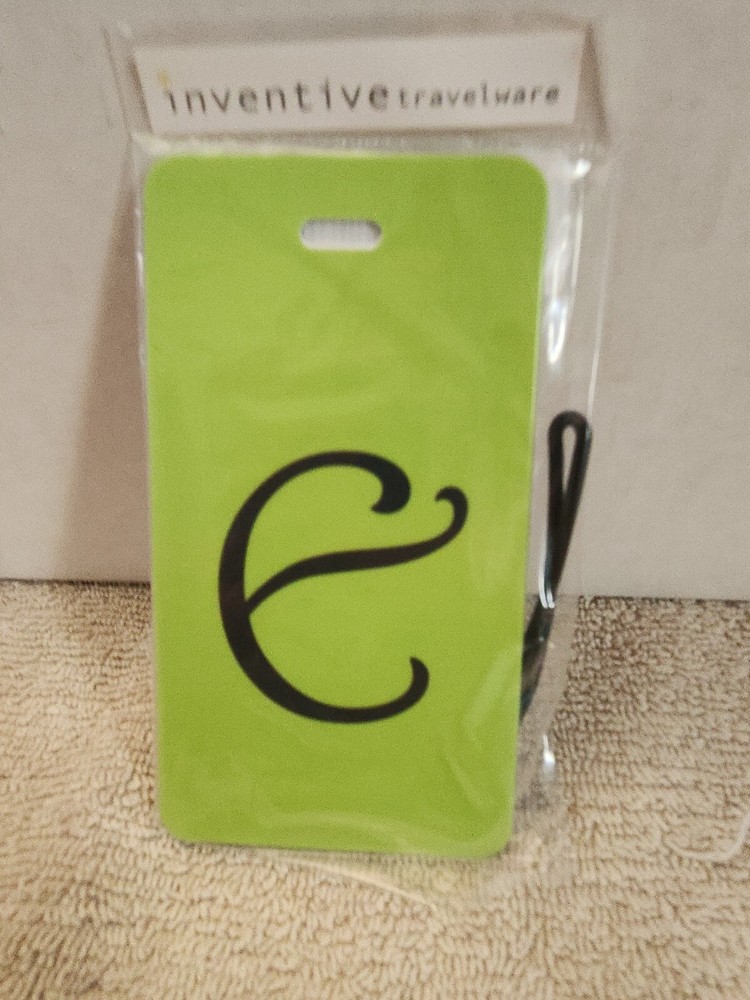 Inventive Travelware " E "  Lime Green Luggage Tag