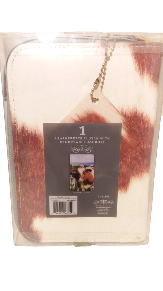 Bella Bug Leatherette Clutch with Removable Journal - Cowhide