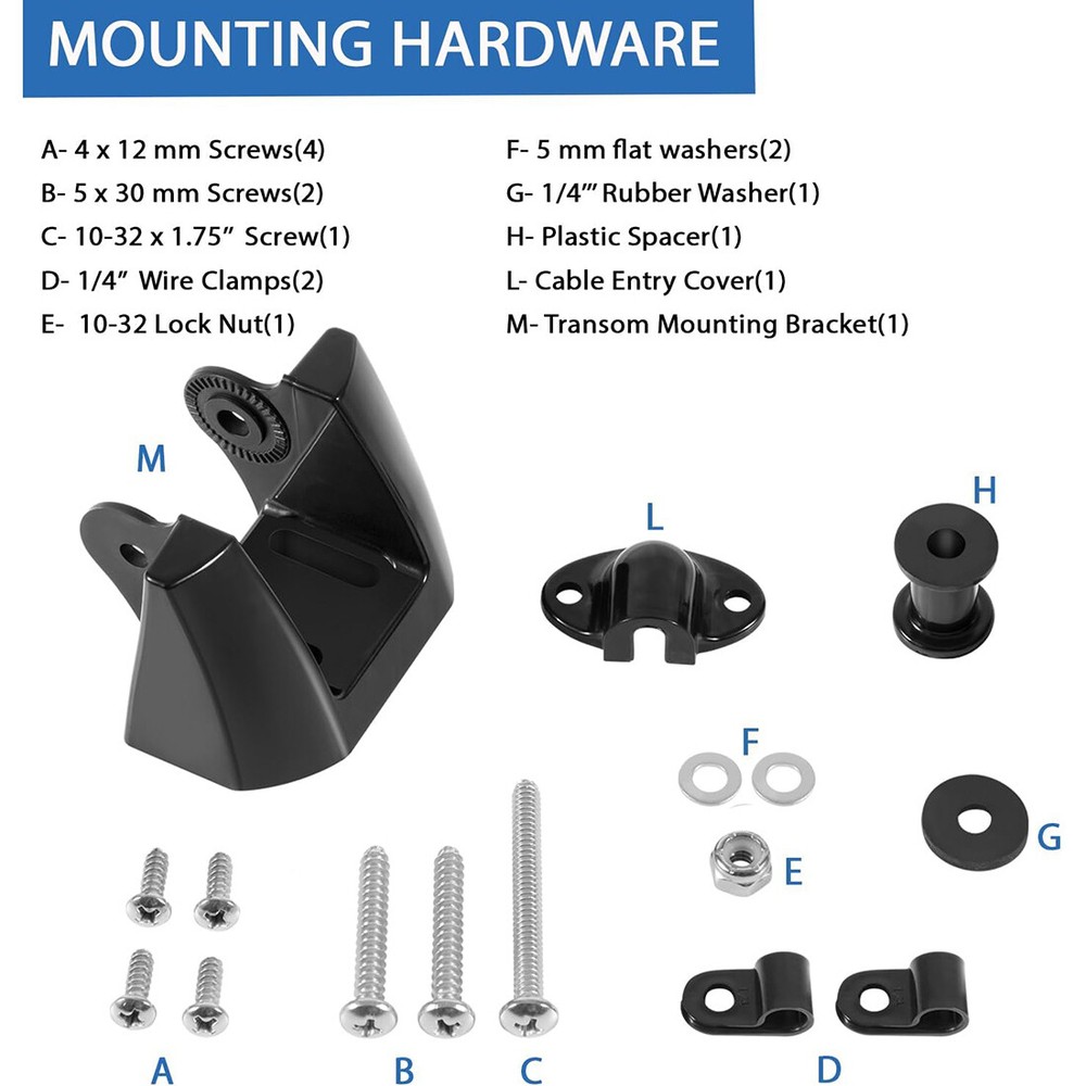for Garmin Replacement Transom Transducer Mount Mounting Bracket 010-10272-00
