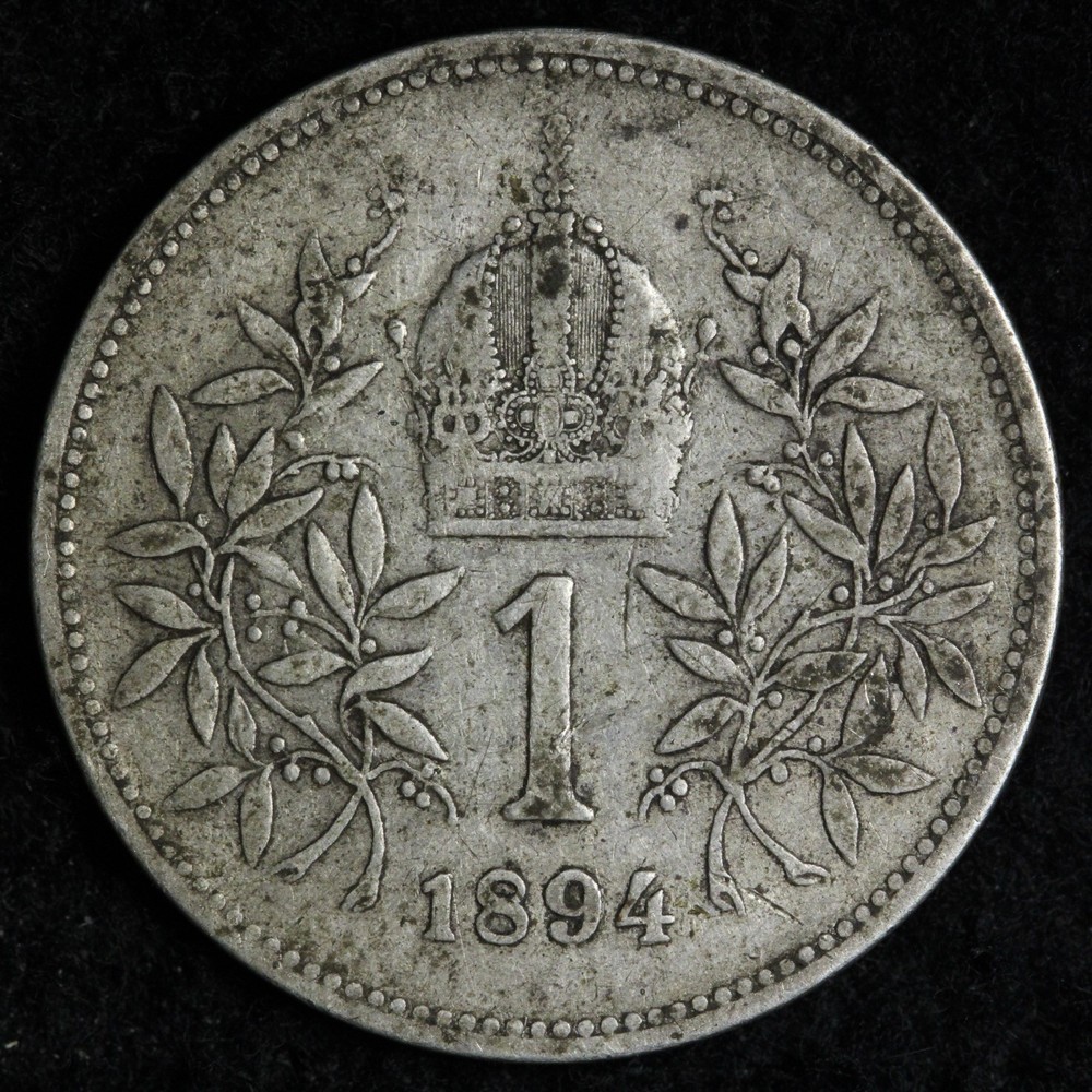 1894 Austria Silver 1 Corona E353 VRU