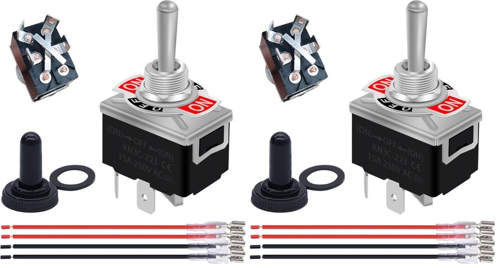 12V 30A Momentary Reverse Polarity Toggle Switch for Motor Control - Waterproof