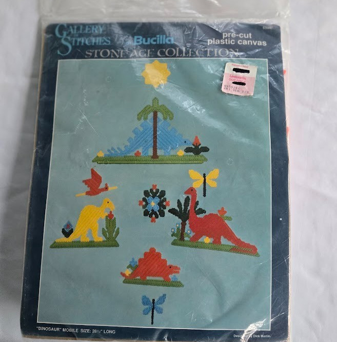 Bucilla Pre-Cut Plastic Canvas Dinosaur Mobile Dick Martin