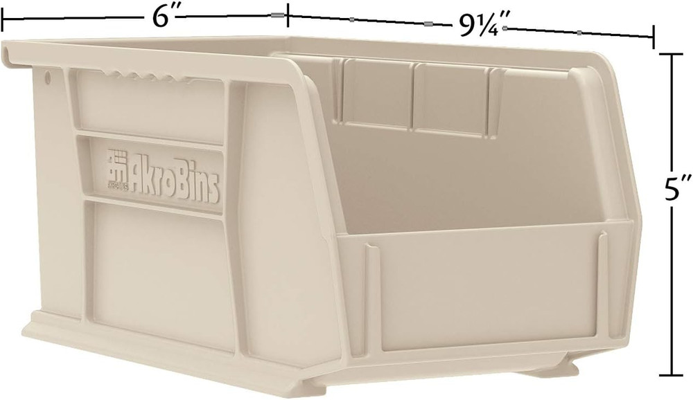 30237 Akrobins Plastic Storage Bins, Space-Saving Stackable Bins for Garage, Pan