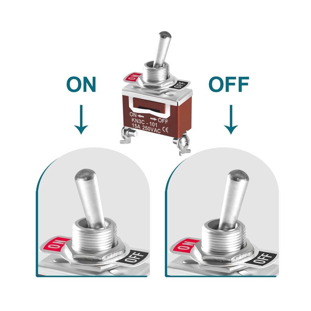 Toggle Switch 12v DC 30A, 2Pack 2Pin SPST ON Off Switch with Waterproof Boot ...