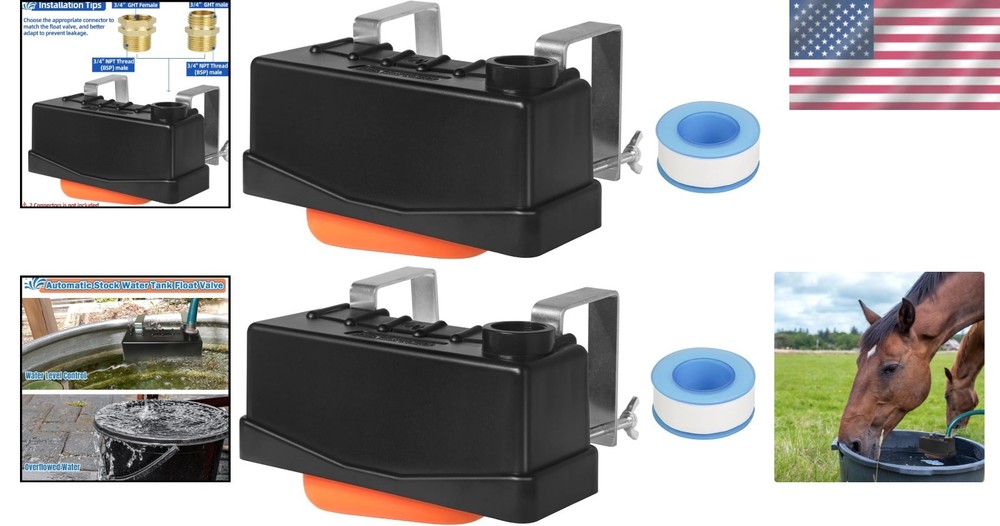 Durable 2PCS Stock Tank Float Valve - Automatic Water Level Control for Poultry