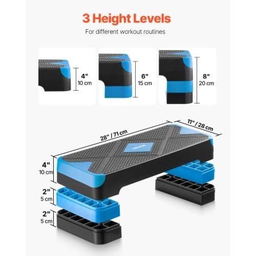 Aerobic Exercise Step Platform 28Inch Workout Aerobic Stepper Height