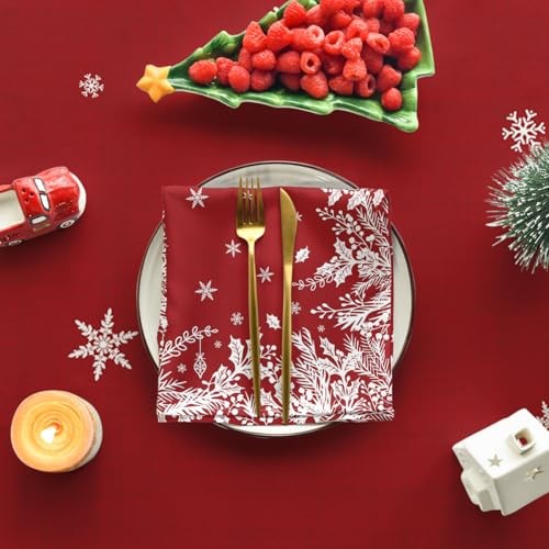 Christmas Tablecloth 60×120 Inch Rectangular, 60" x 120" (Rectangular) Red