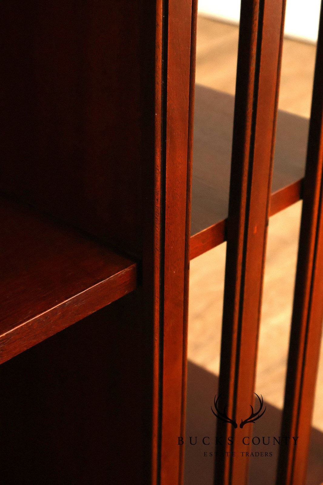 Edwardian Style Mahogany Inlaid Revolving Bookcase