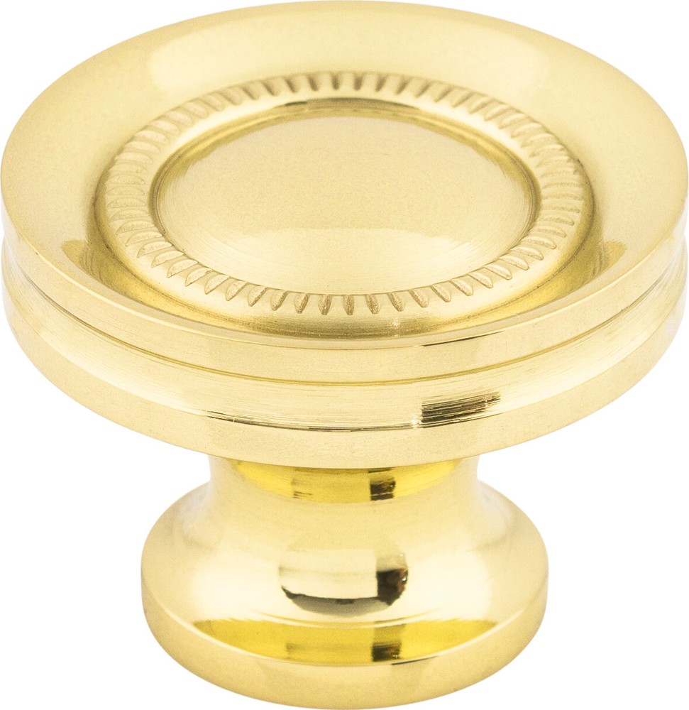 Top Knobs M290 Button Faced Knob 1 1/4" Polished Brass