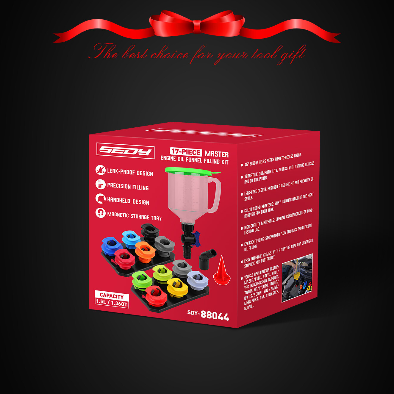 17pcs Multi-Application Oil Funnel Set For Toyota Lexus Mazda Ford Volvo Audi GM