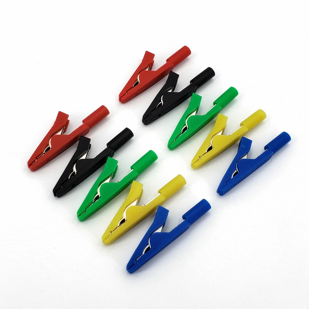 10PC Insulated Alligator Clips Electrical Crocodile Clamps For 2mm Test Probe