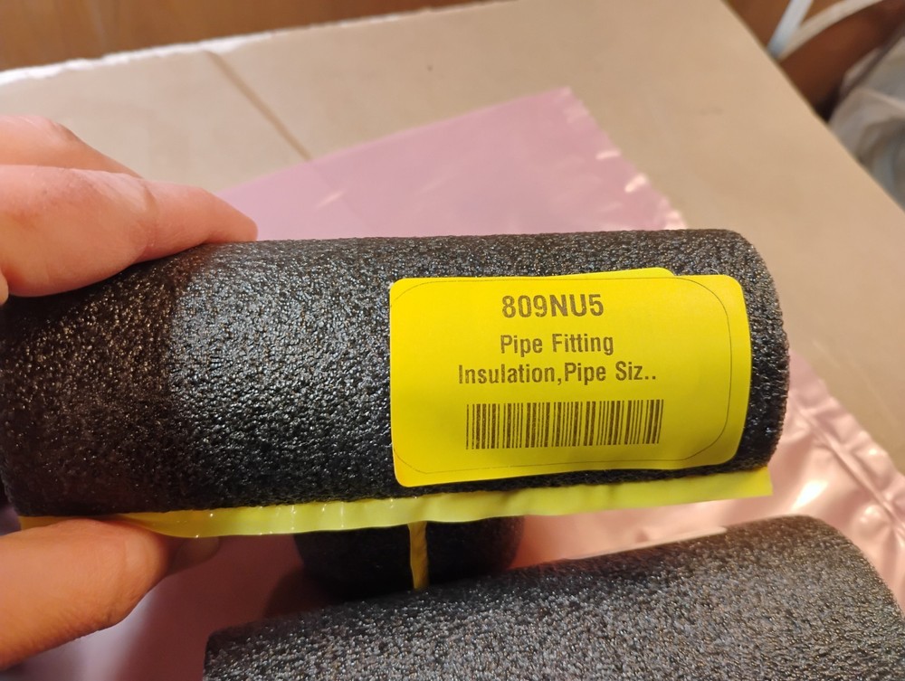 4, Tee Pipe Insulation, Polyethylene Foam, Gray for 1" Copper Pipe - Fast ship