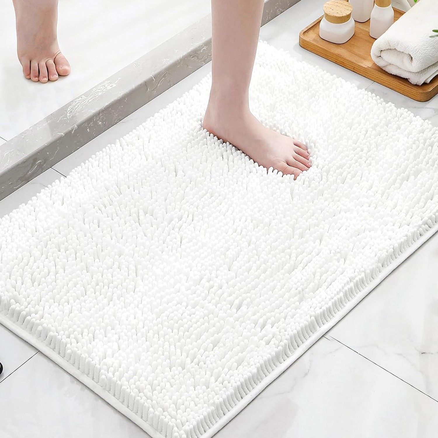 30"x20" - Soft Cozy Plush Chenille Bath Mat Highly Absorbent Bathroom Rug