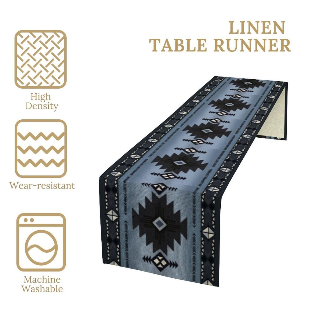 FengMingRui Aztec Table Runner Retro Ethnic Tribal Geometric Pattern for Home...