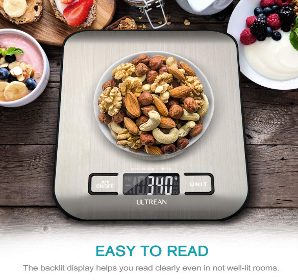 Food Scale, Digital Kitchen Scale with LCD Display,6 Units and Tare Function