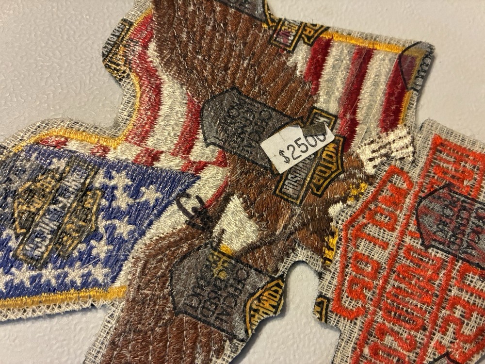 NOS 6" Harley Davidson Eagle USA Flag Patch Jacket OLP Bar & Shield Motorcycle