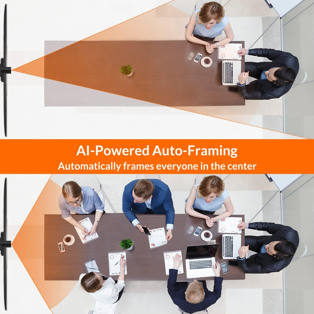 4K AI Tracking Webcam with 120° Wide Angle, Microphone & Remote Control