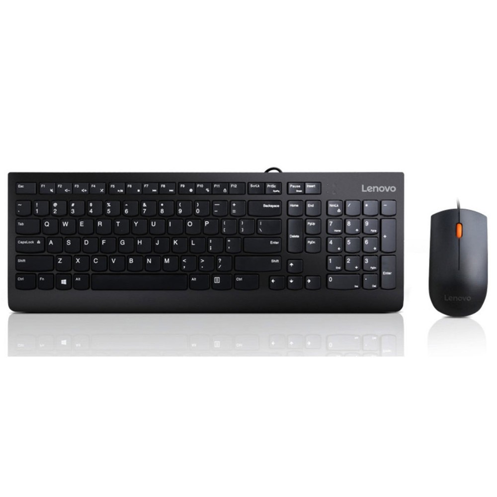 Lenovo 300 Wired USB Keyboard and Mouse Combo, Black