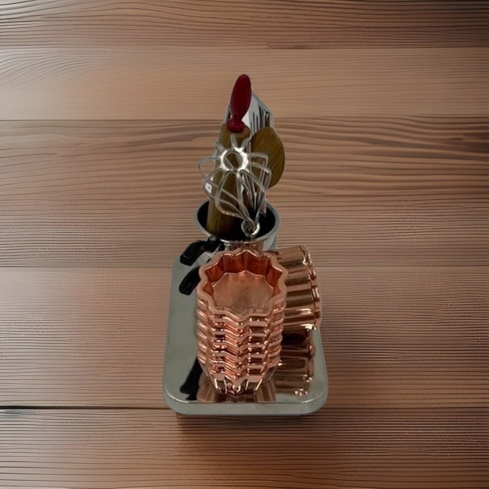 Christmas Gift Desk Clock Miniature Kitchen Tools.
