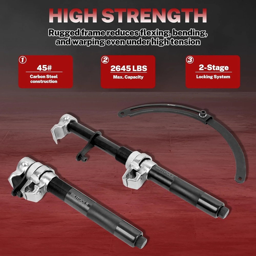 BILITOOLS 2-Piece Coil Spring Compressor Tool Heavy Duty Macpherson Strut Spring