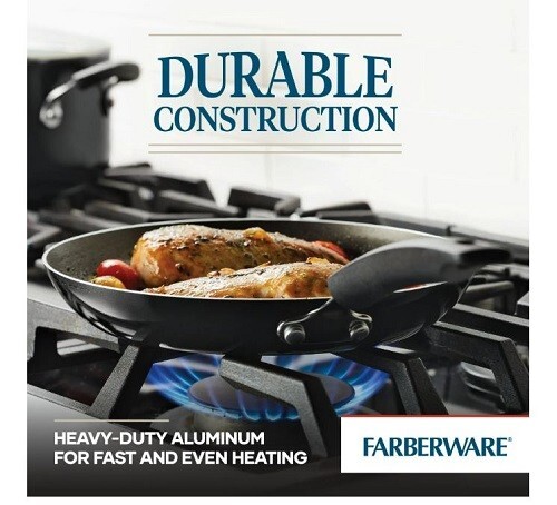 Farberware Easy Clean 8 Inch Aluminum Nonstick Frying Pan, Black New