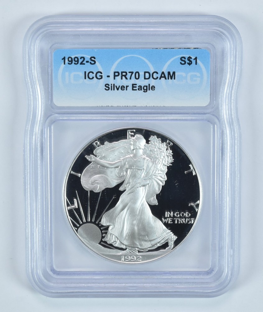 1992-S American Silver Eagle PR70 DCAM ICG