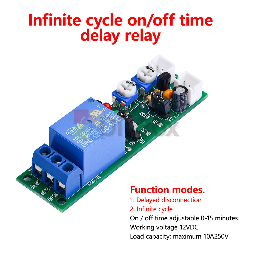 DC 5V 12V 24V Infinite Loop ON OFF Delay Relay Module Cycle Delay Timer Relay