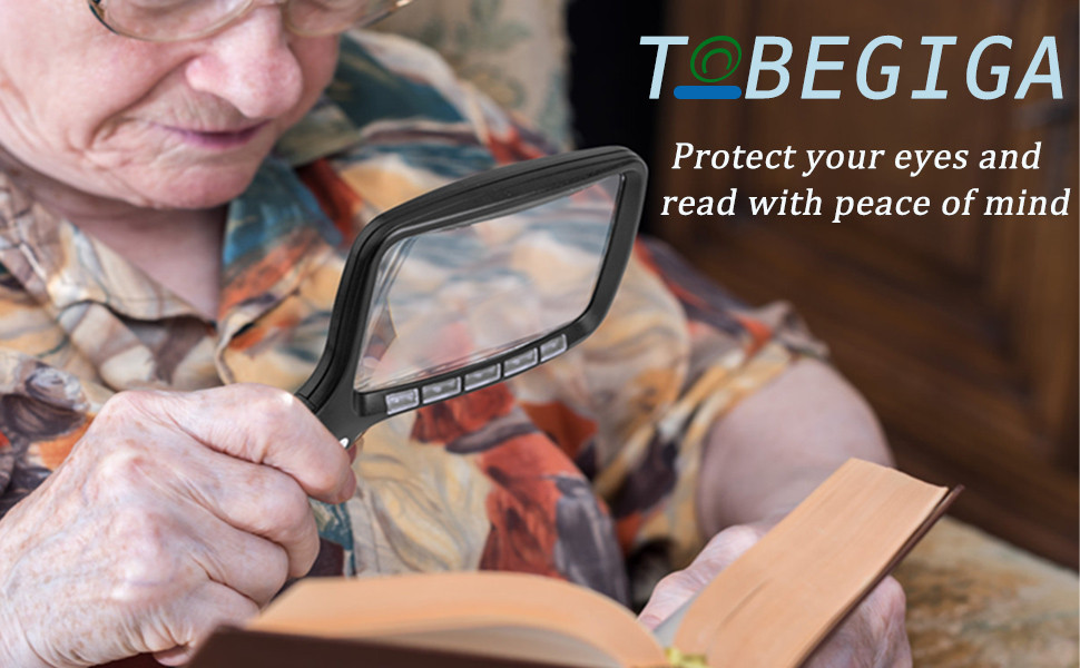 Folding Handheld Magnifying Glass with Dimmable LED Light - 3X Reading Magnifier