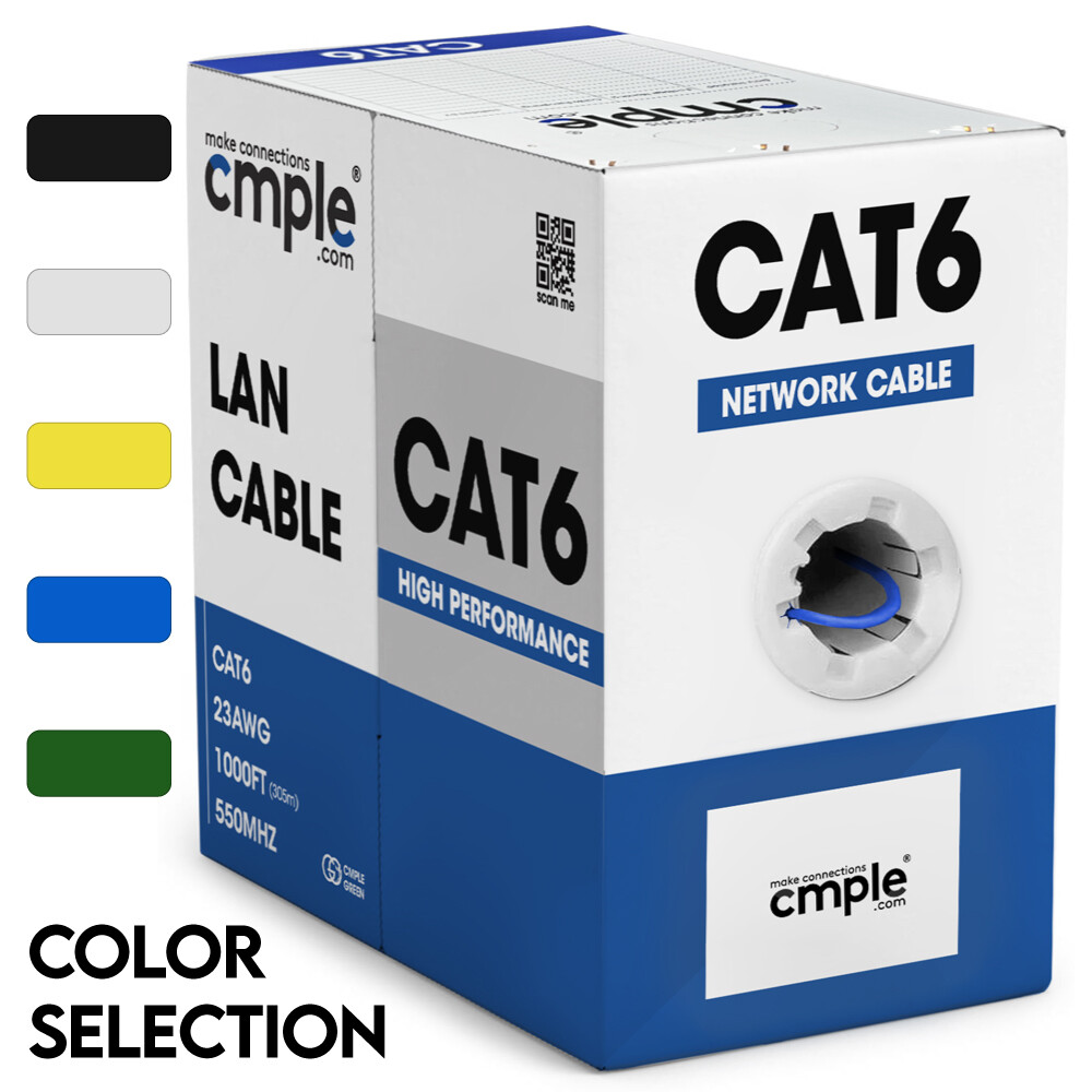 1000ft Cat 6 Ethernet Cable CCA Network Cable 550MHz CMR Cat6 Cord