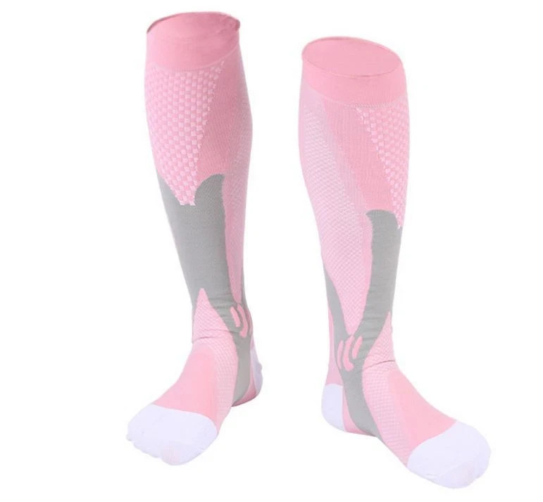 Compression Socks Gray/White 3/4XL 8 Pair