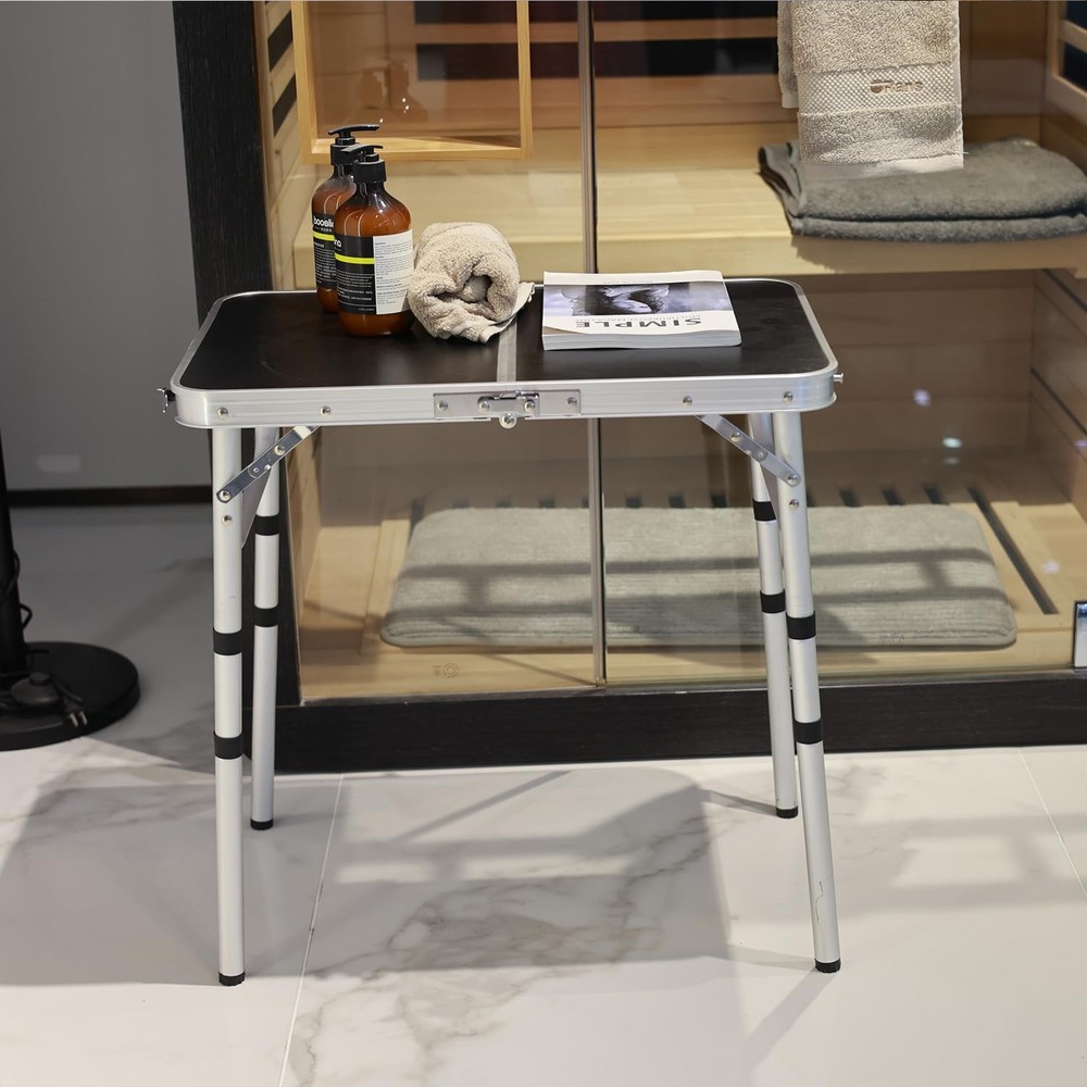 Portable Camping Table, Adjustable Height Aluminum Folding Table, Lightweight...