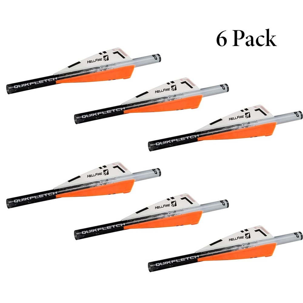 Quikfletch Hellfire Stabilizing Fletching - White/Orange, 3" Vane