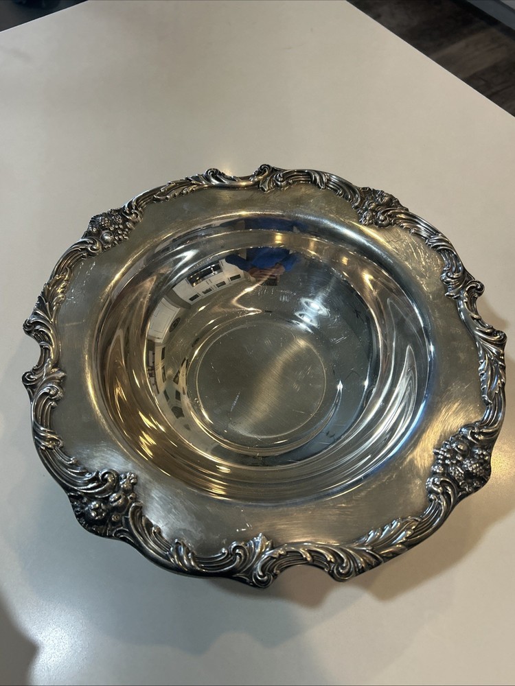Reed Barton King Francis Silverplate Footed Centerpiece Bowl #1694 & 1671 Dish