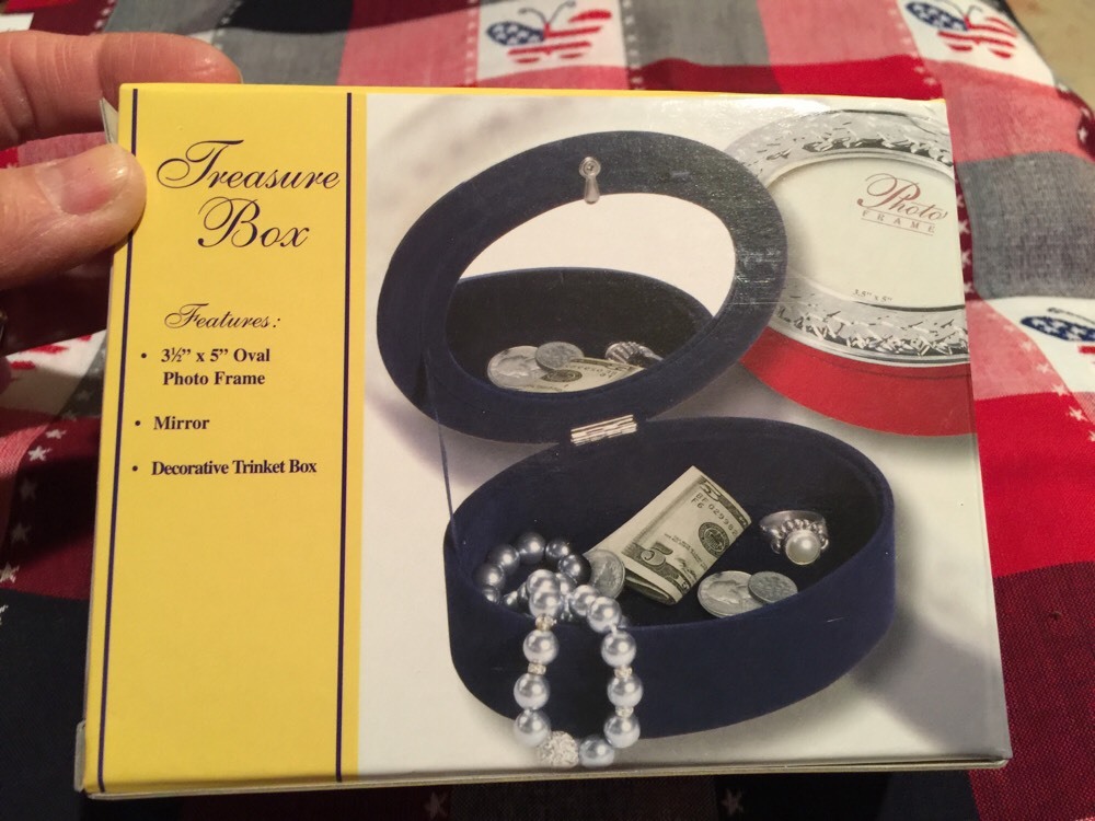 ❤️Vintage Photo Frame Silver Plate 3.5"x5" Oval  Black Velvet Jewelry Box