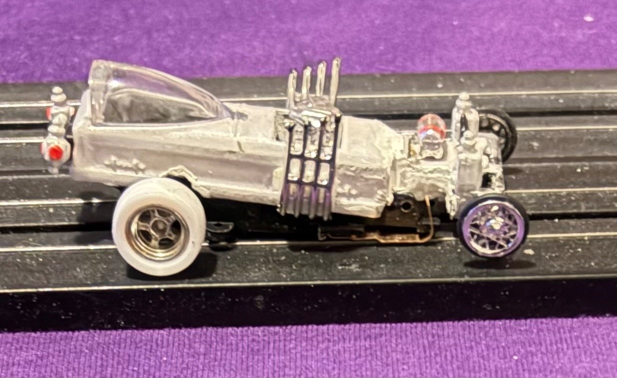 Grandpa Munster Dragula coffin White body hoslotcar Jag tr3 chassis never ran