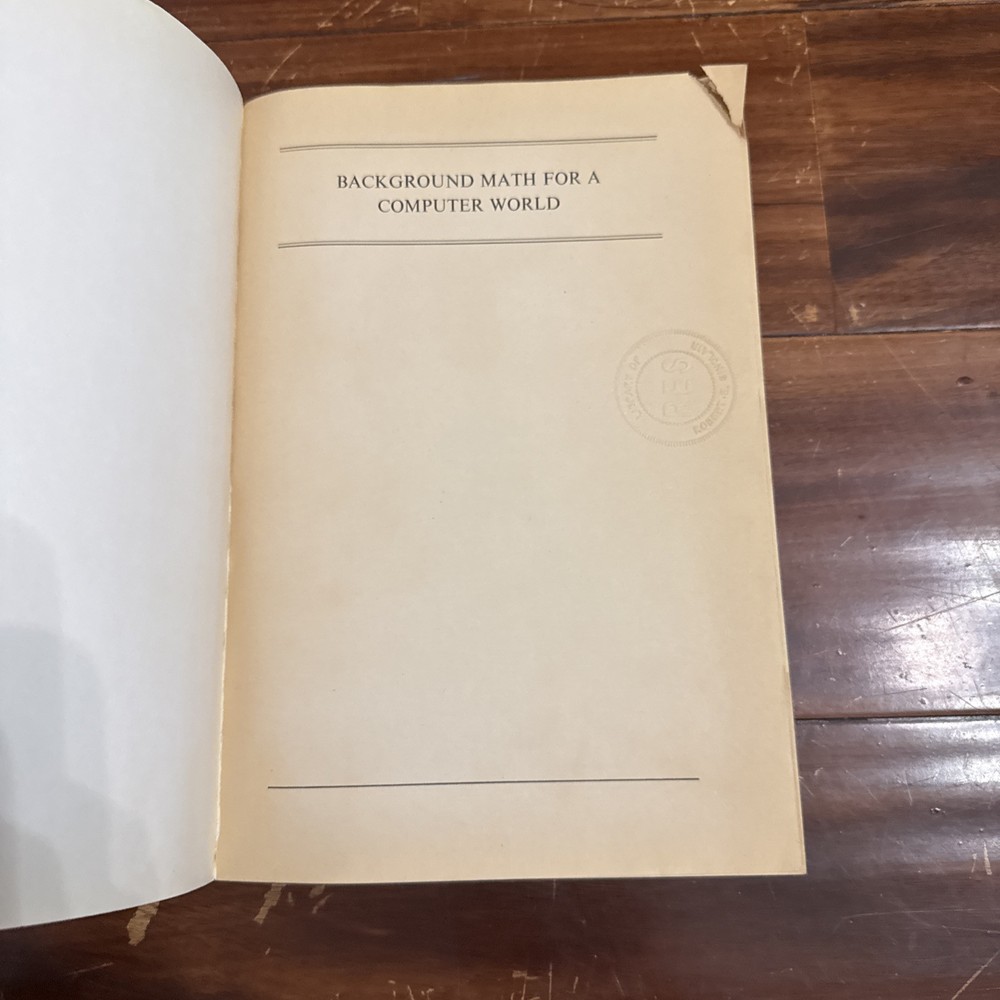 Background Math for a Computer World 2nd Edition Paperback Ruth Ashley