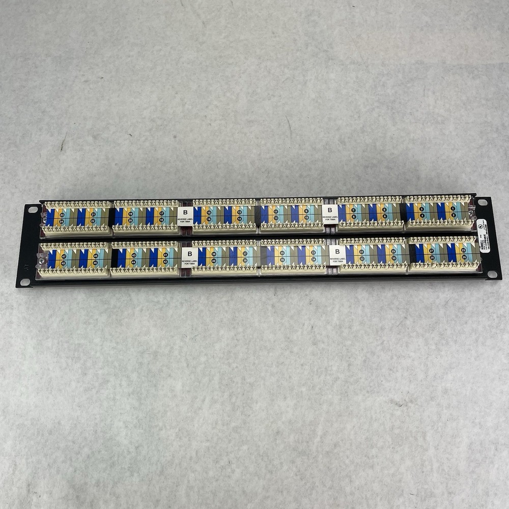 Hubbell P5E48UE SpeedGain C5E+ 2U 48-Port Rack Mountable Patch Untested