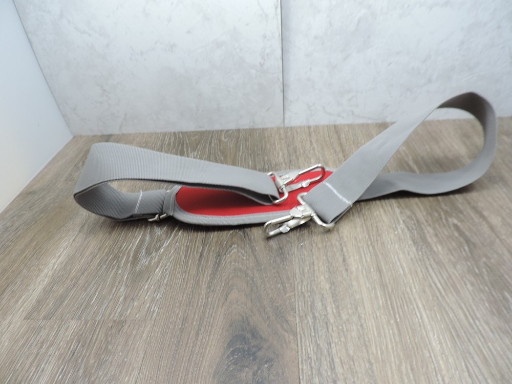 1.5" Grey & Red Adjustable Bag Strap 50" Max Length