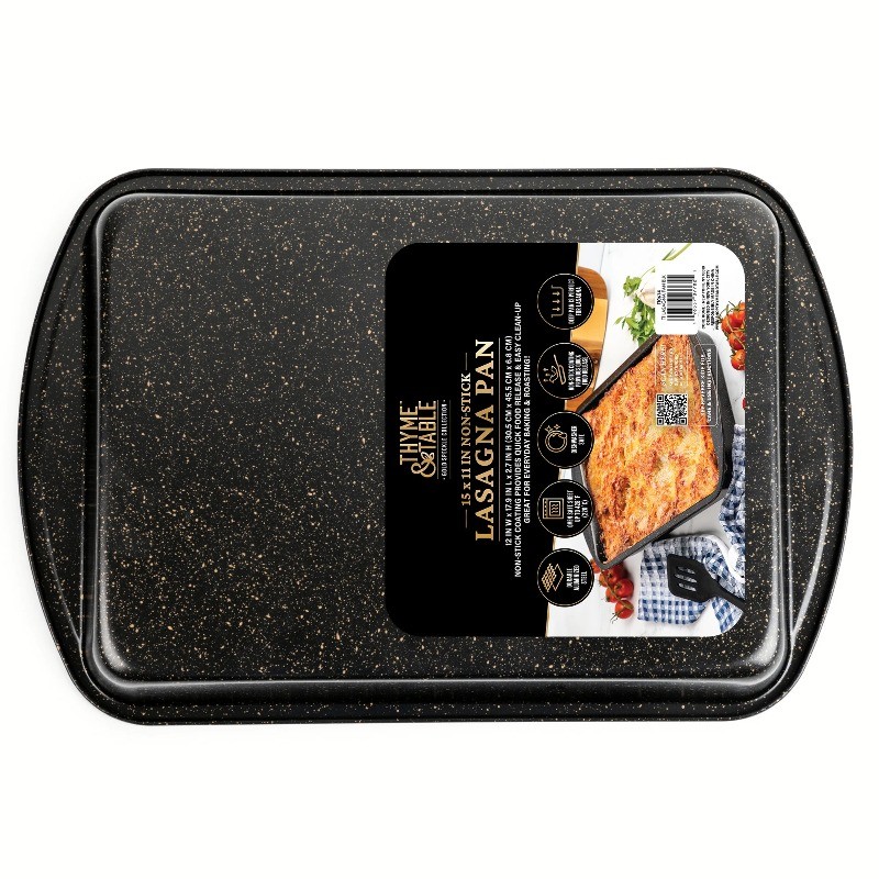 15"x11" Nonstick Lasagna Pan - Black