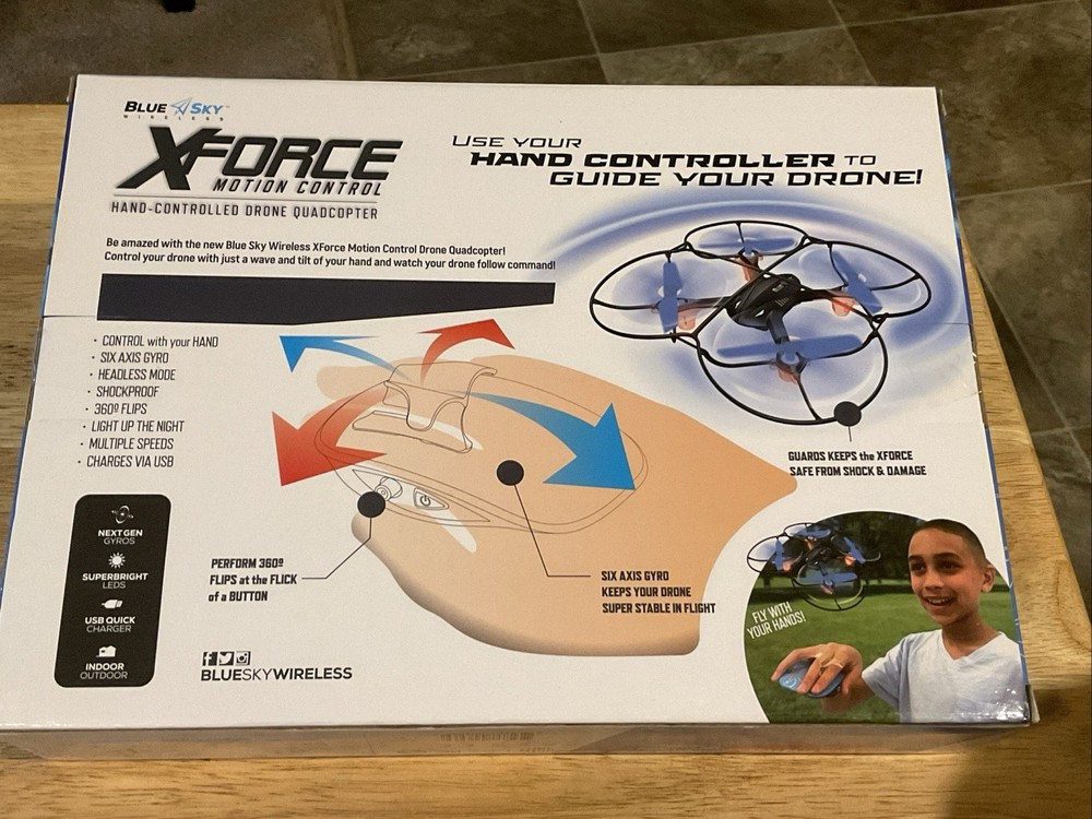 Skyline XForce Motion Control Hand-Controlled Drone Quadcopter NIB
