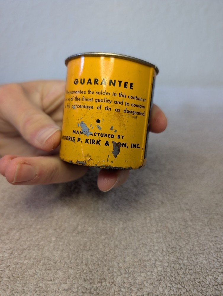 Vintage Kirk Kirkson Solid Wire Solder 1 Lb Tin