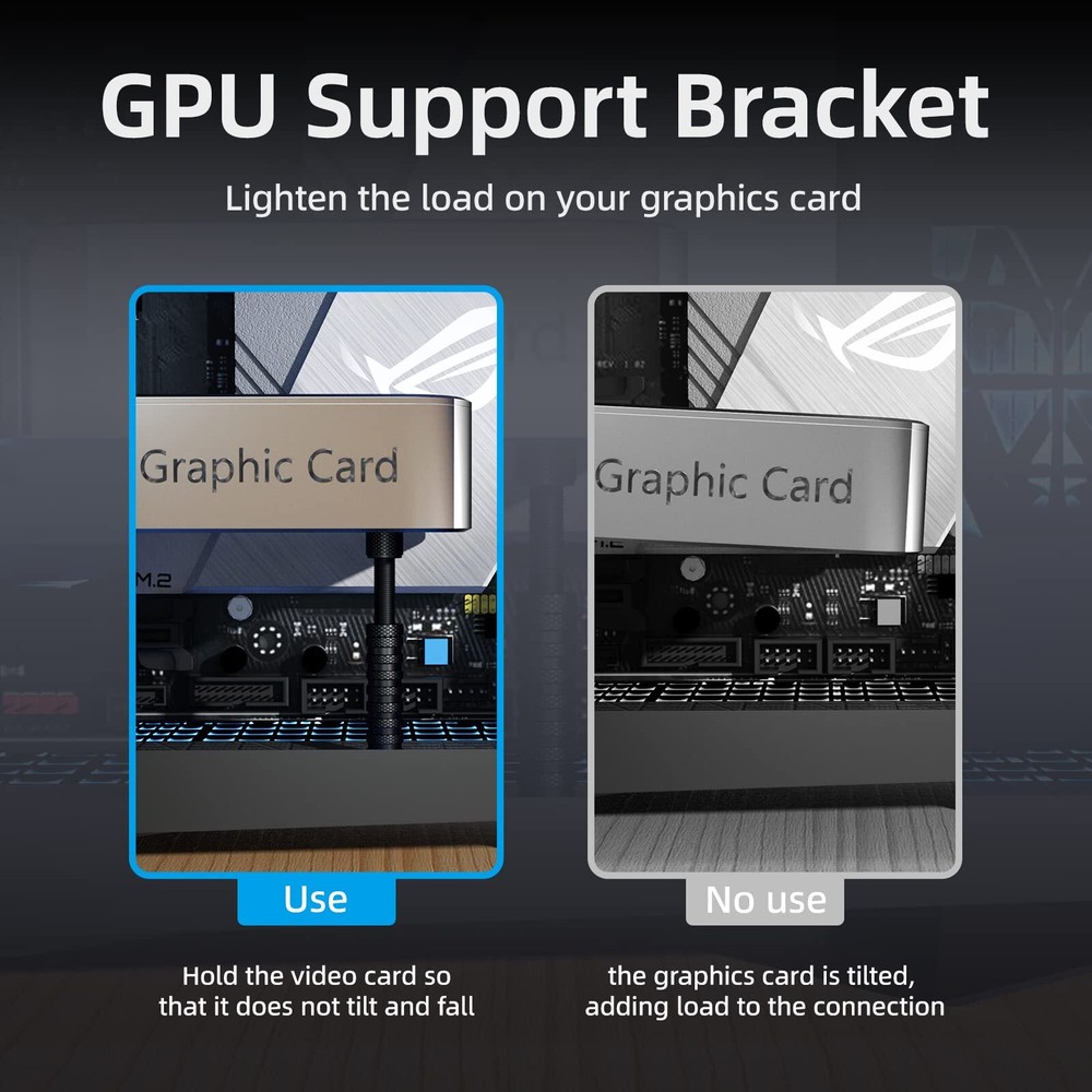 GPU Sag Support Bracket 2.75-4.52 Inch Adjustable Holder Non-Slip Black