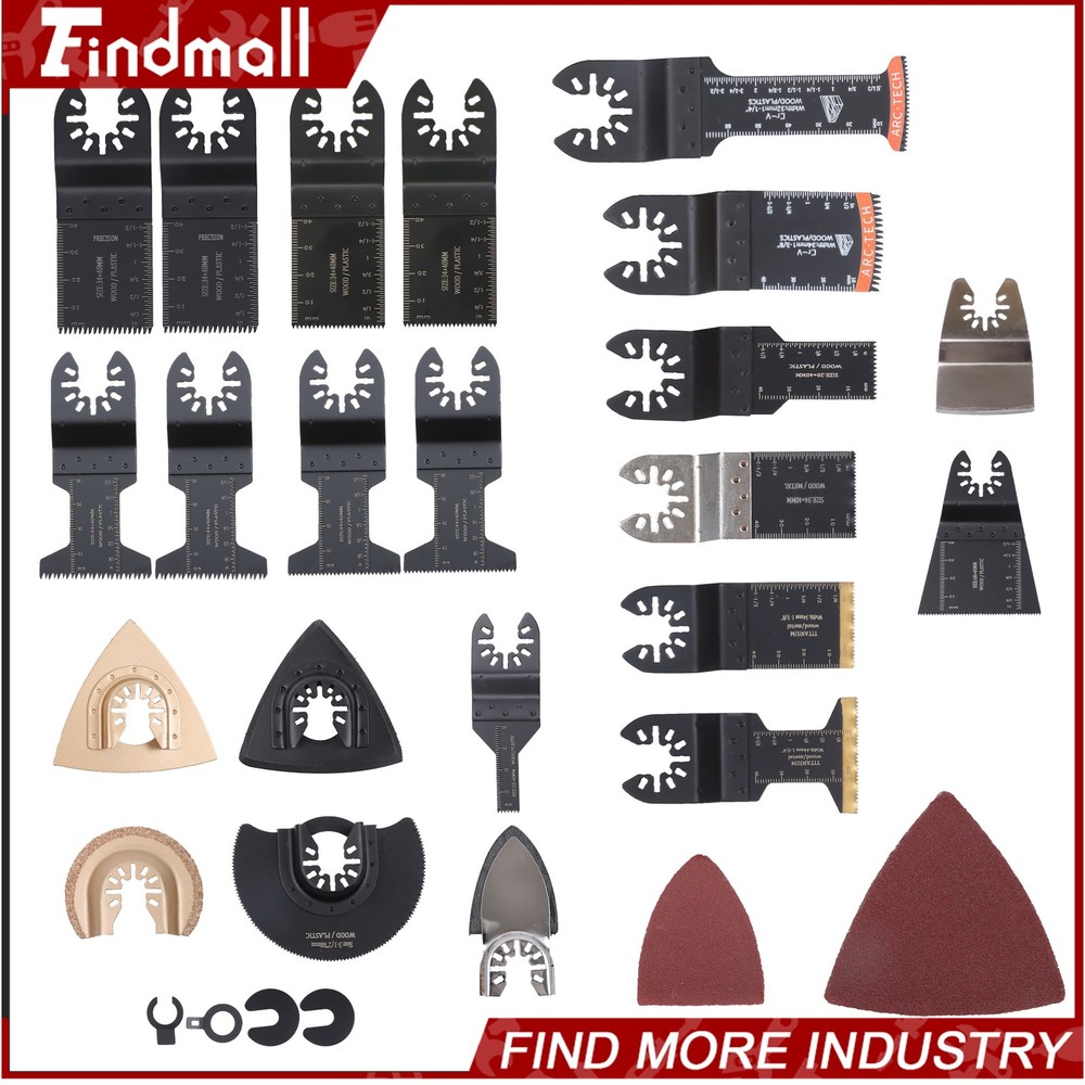 Findmall 104 Pcs Multitool Cutting Blades Quick Release Oscillating Saw Blades