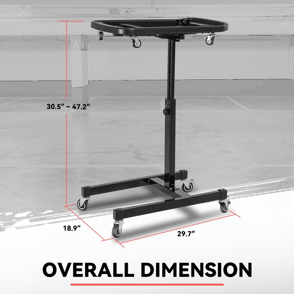 2-In-1 Sturdy w/ 360° Rolling Casters Adjustable Storage Working Table Durable