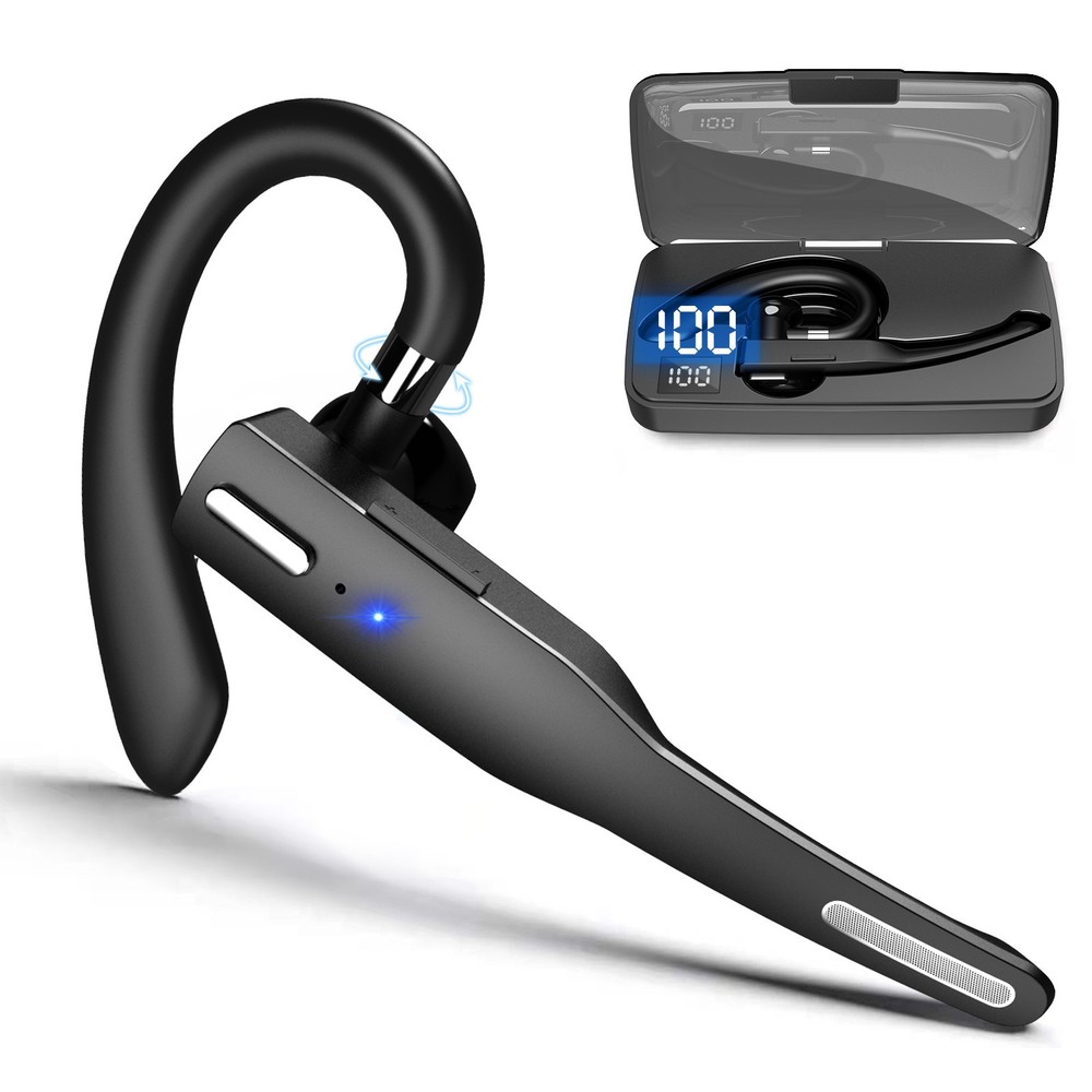 Bluetooth Headset Wireless Bluetooth Earpiece with 500mAh Charging Case 72 Hours