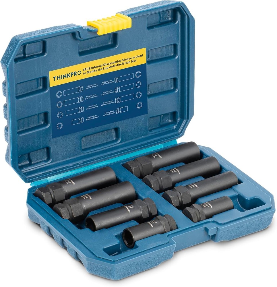Universal 8-Piece Spline & Hex Lug Nut Removal Master Set