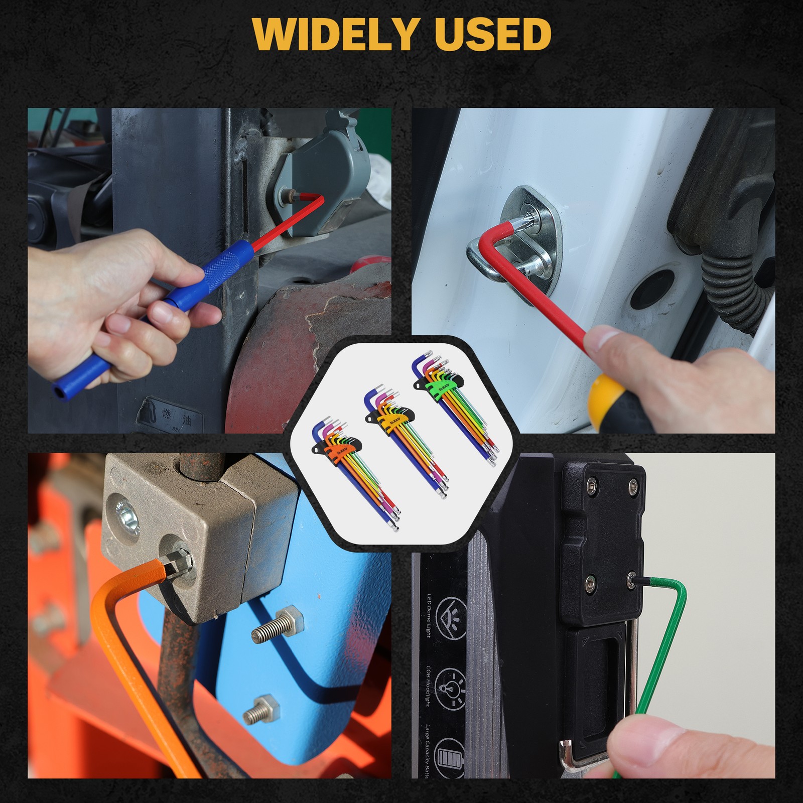 29 Piece Allen-Wrench Hex Torx Key Set Long Arm Ball End Metric SAE Torx Star