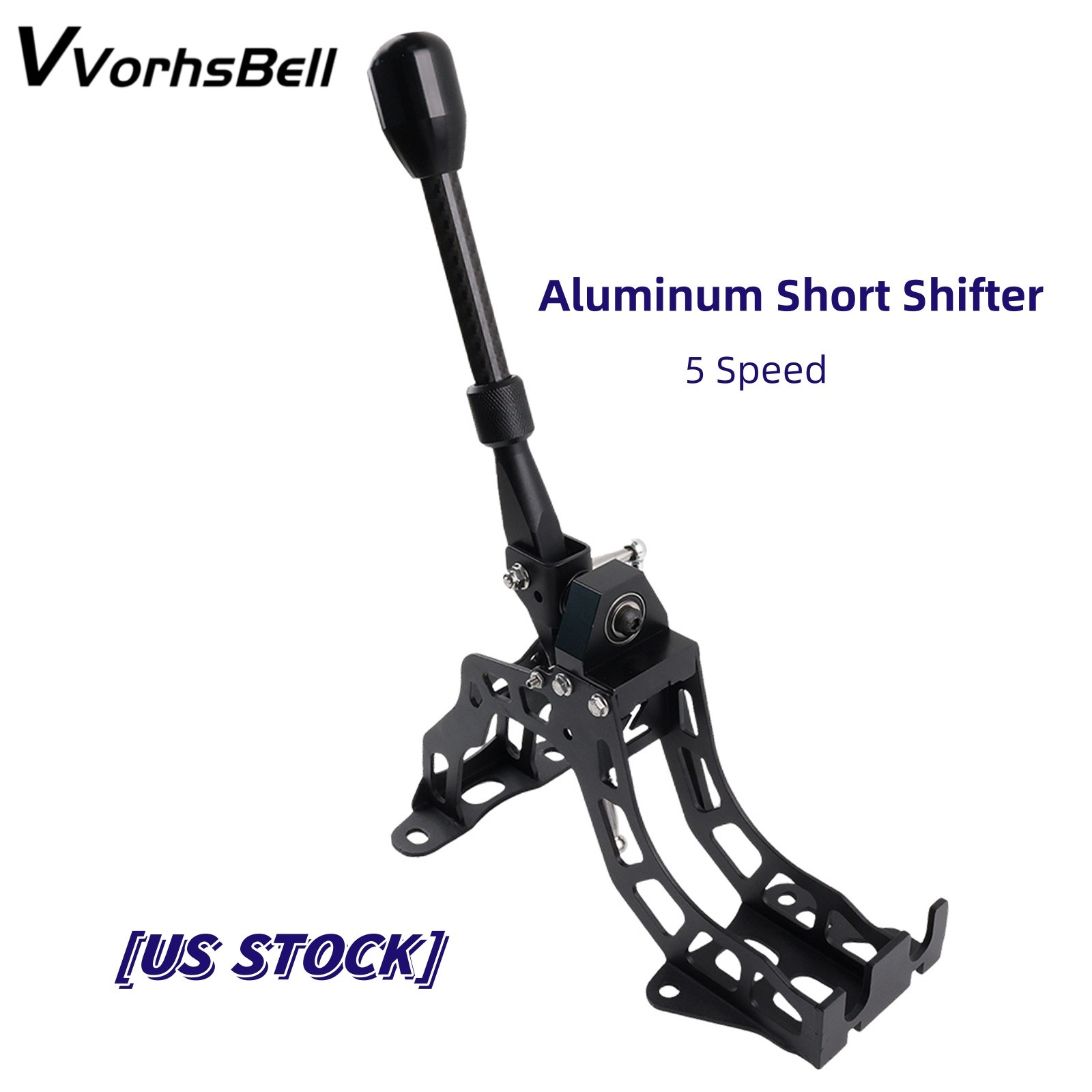 Billet Aluminum Short Shifter 5 Speed Gear Shift Knob Black for EVO 4/5/6/7/8 US