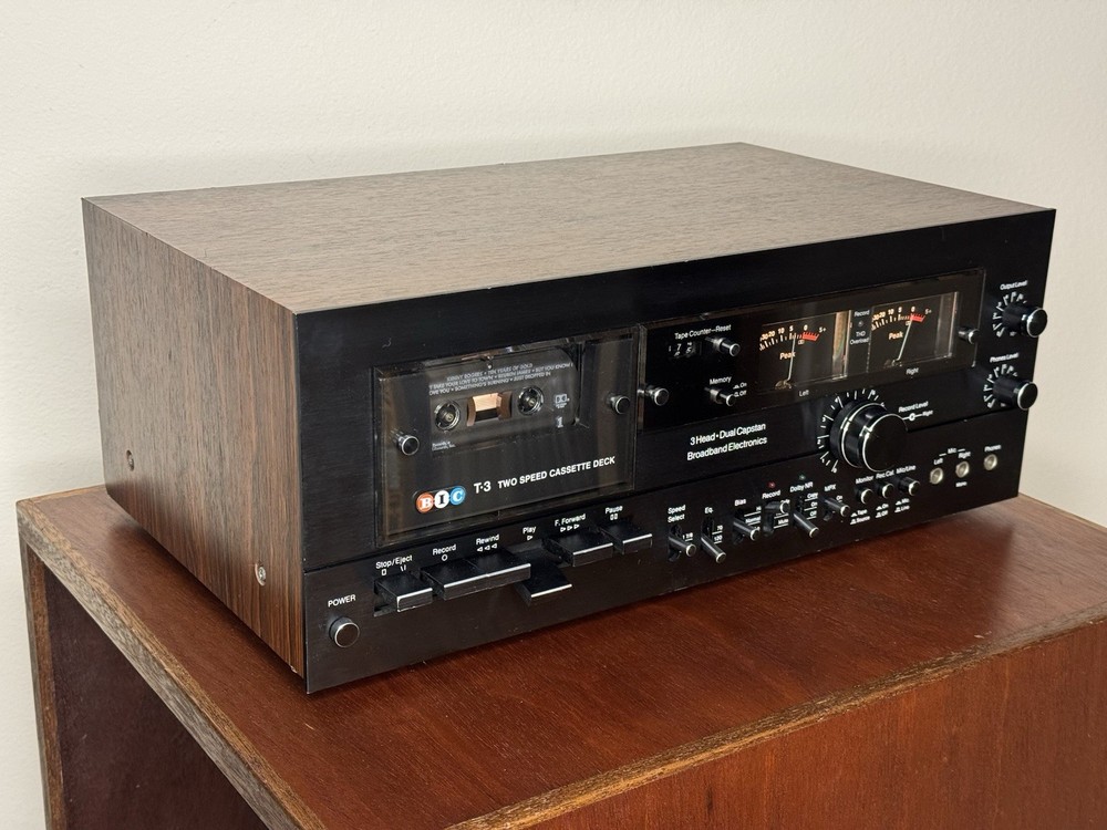 BIC T-3 3 Head, 2 Speed Cassette Deck - Serviced, tested, works