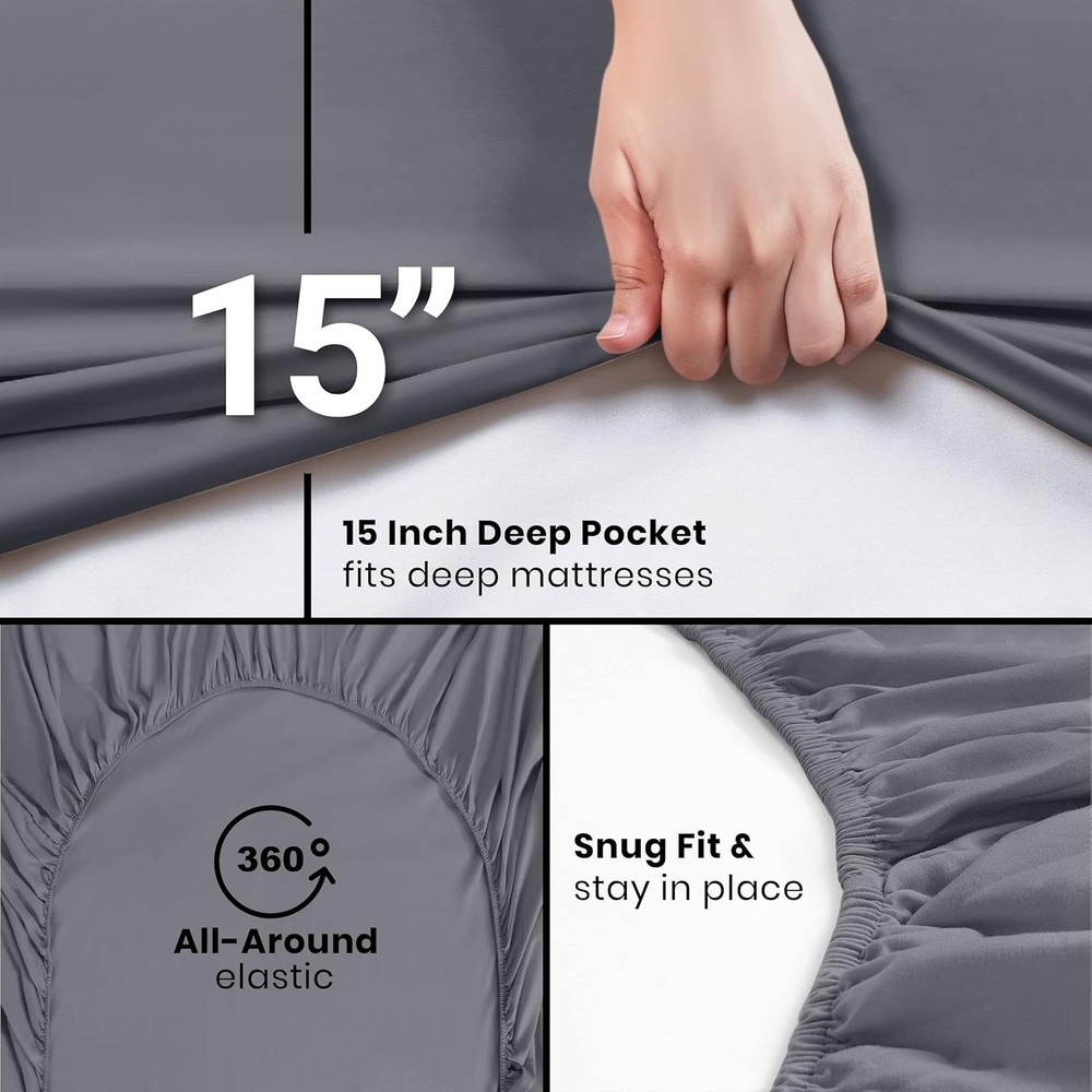 Bedding King Fitted Sheets - Bulk Pack of 20 Bottom Sheets - Brushed Microfiber